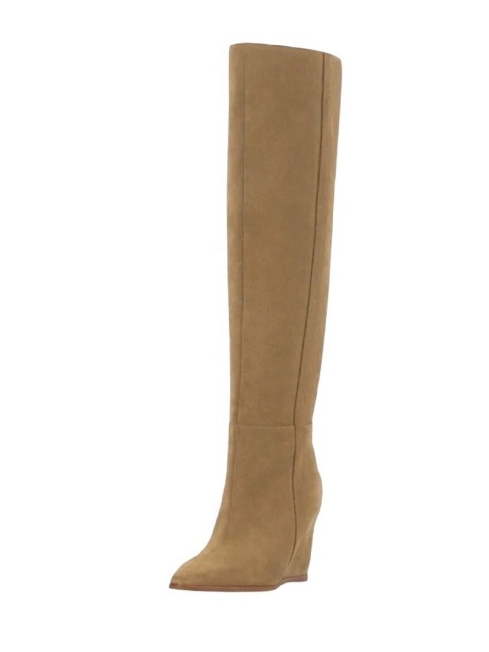 Vince Camuto Tiasie Suede Tan Over the Knee Wedge Heel Boots - 7.5 NEW